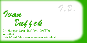 ivan duffek business card
